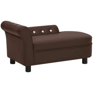 vidaXL hundesofa 83x45x42 cm kunstlæder brun