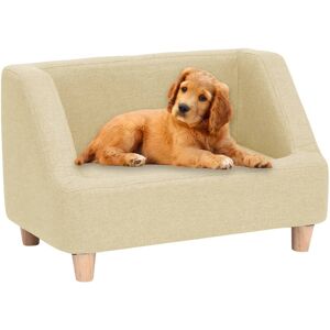 vidaXL hundesofa 60x37x39 cm linned cremefarvet