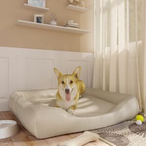 vidaXL hundeseng 120x100x27 cm kunstlæder beige