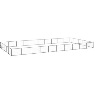 vidaXL hundeløbegård 50 m² stål sort