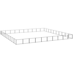 vidaXL hundeløbegård 100 m² stål sort