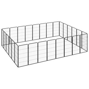 vidaXL 28-panels hundegård 50x100 cm pulverlakeret stål sort