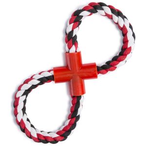 Trespaws Hooper - Dog Tug Rope Toy Black / Red / White One Size