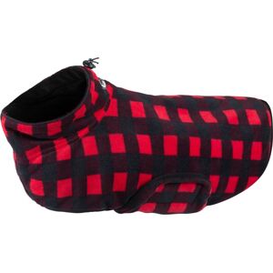 Trespaws Poochy - Dog Towelling Robe Red / Black Check 3xs