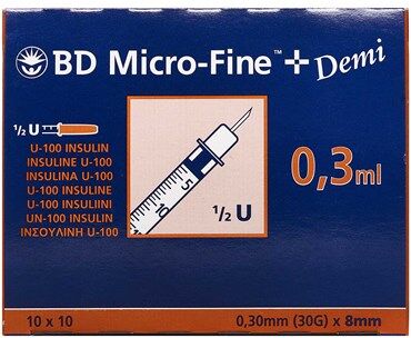 BD Micro-Fine+ 30enh 8mm Medicinsk udstyr 100 stk