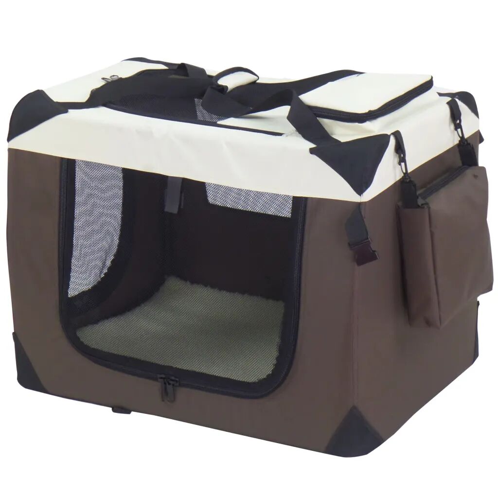 @Pet transporttaske til hunde 62x42x44 cm nylon brun