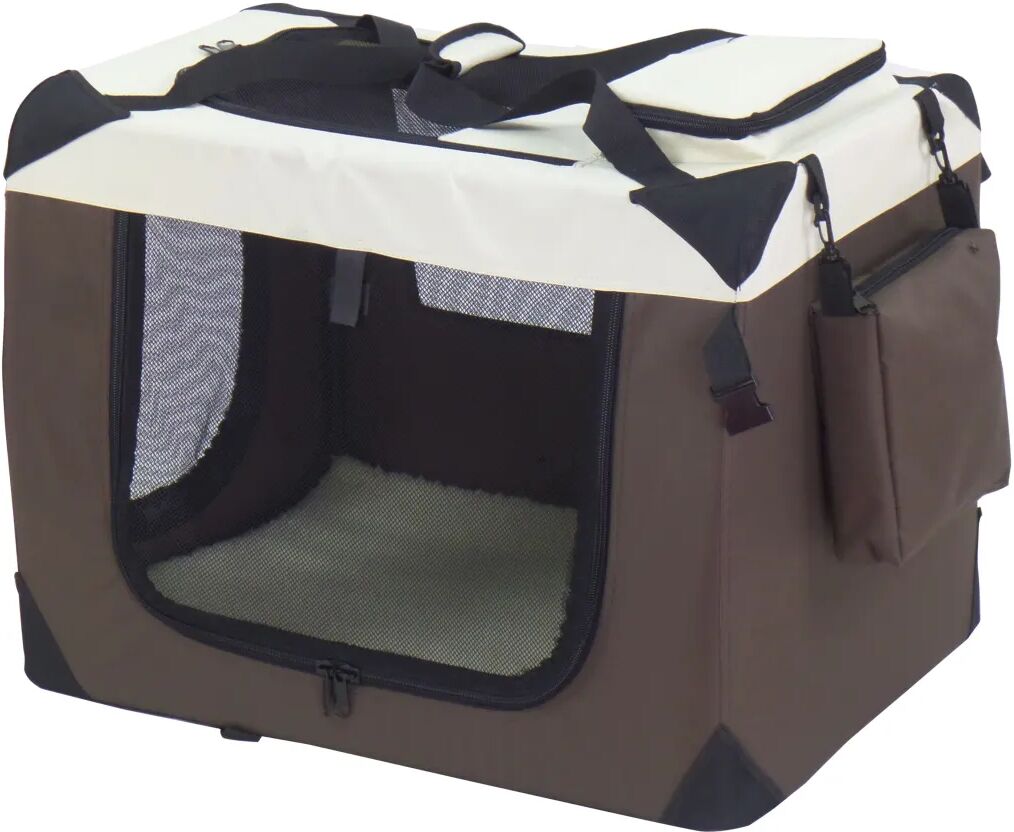 @Pet transporttaske til hunde 82x58x58 cm nylon brun