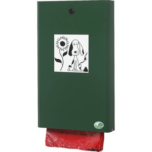 VAR Dispensador de bolsas para excrementos de perros, H x A x P 430 x 265 x 60 mm, verde musgo
