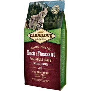 Proteinas Gato Premium Carnilove Feline Pollo Pato Faisan Hairball Control 6Kg - CARNILOVE