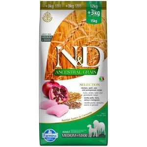 Comida Natural Perro Farmina Nd Dog Selection Ancestral Med Maxi Pollo 12+3Kg - FARMINA