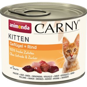 Animonda Carny 12x200g Vacuno y ave  Kitten comida húmeda para gatos