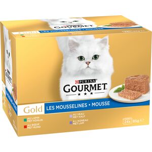 Gourmet 24x85g Purina  Gold Mousse pack mixto de carnes para gatos