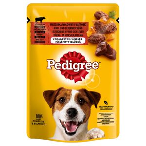 Pedigree 144x100g Multipack  Vacuno y mezcla de hígado en gelatina Adult en bolsitas para perros