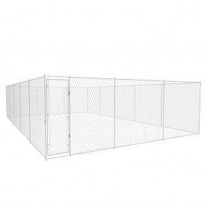 vidaXL Perrera De Exterior De Acero Galvanizado 950x570x185 Cm