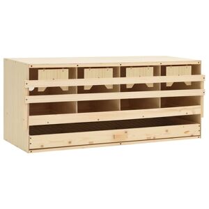 vidaXL Ponedero para gallinas 4 compartimentos madera pino 106x40x45cm