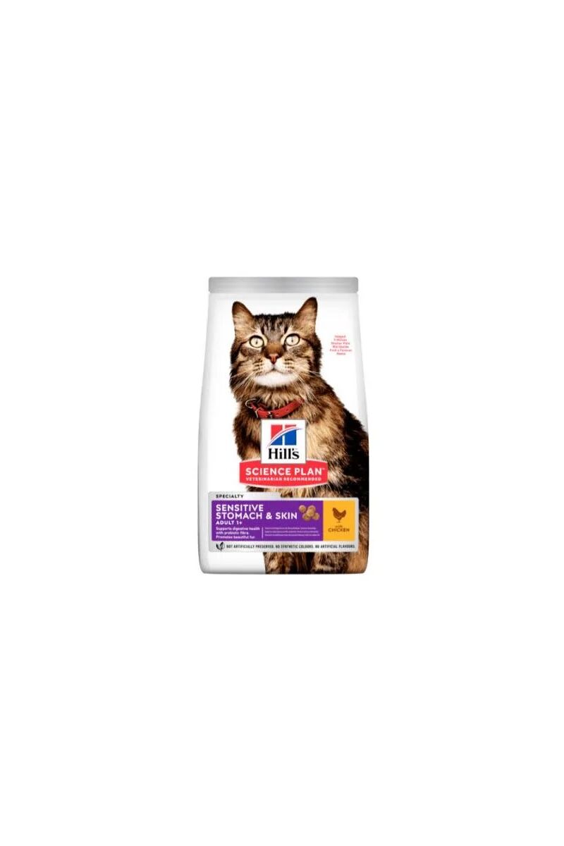 Dieta Proteinas Gato HillS Hsp Feline Adult Sensitive Stomach Skin Pollo 1,5Kg - HILLS