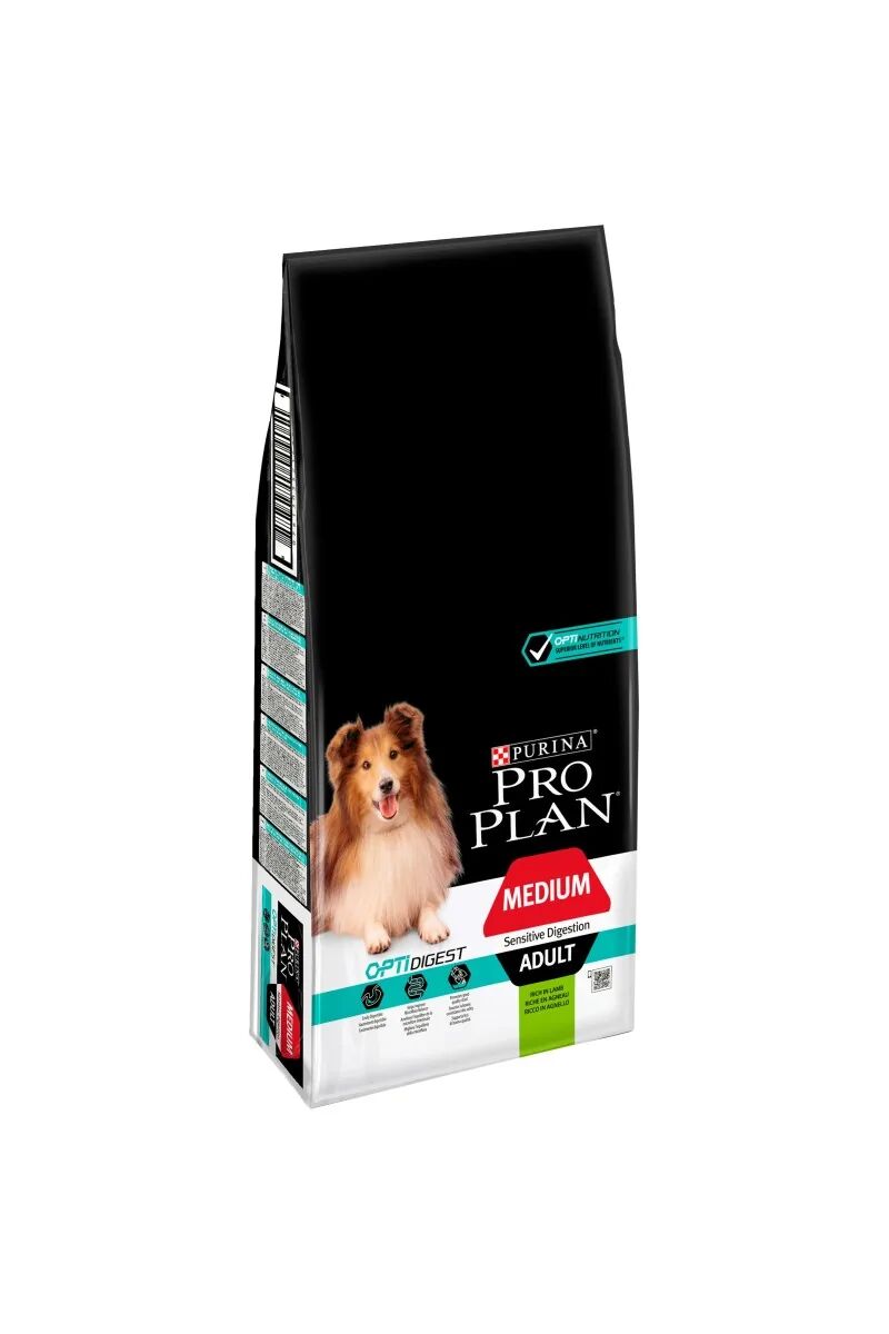 Dieta Natural Perro Pro Plan Canine Adult Digest Medium Cordero 14Kg - PURINA