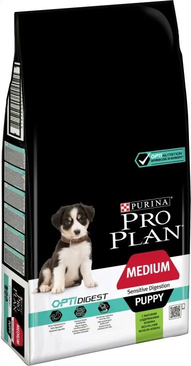 Dieta Natural Perro Pro Plan Canine Puppy Medium Digest Cordero 12Kg - PURINA