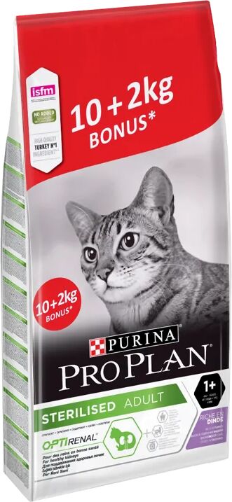 Dieta Natural Gato Pro Plan Feline Gato Esterilizado Pavo 10Kg + 2Kg - PURINA