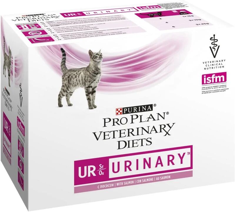 Dieta Natural Gato Pro Plan Vet Feline Ur Urinary Salmon Caja Pouch 10X85Gr - PURINA