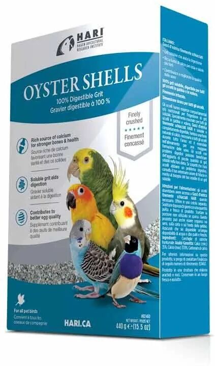 Comida Premium Pajaros Hari Oyster Shells 440 g Conchas - HARI