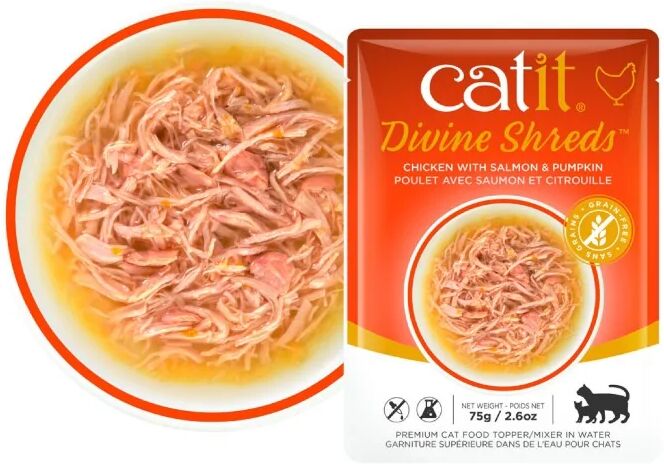 Comida Húmeda Gatos Catit DivineShreds Sopa Pollo Salmón Calabaza 75g - CATIT