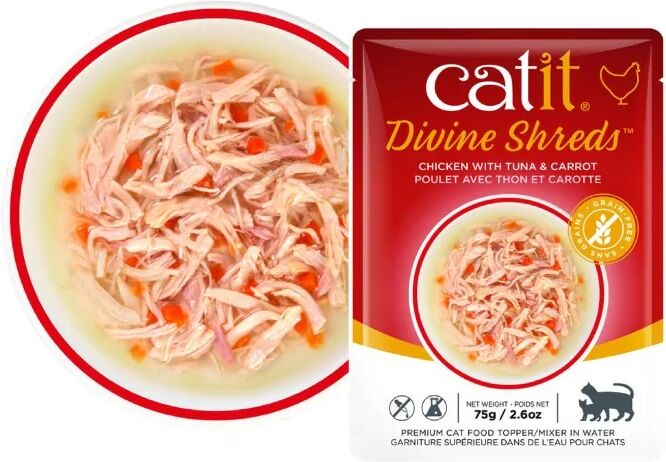 Comida Húmeda Gatos Catit DivineShreds Sopa Pollo Atún Zanahoria 75g - CATIT