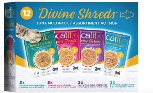 Comida Húmeda Gatos Catit Divine Shreds Sopa Atún Multipack 12x75g - CATIT