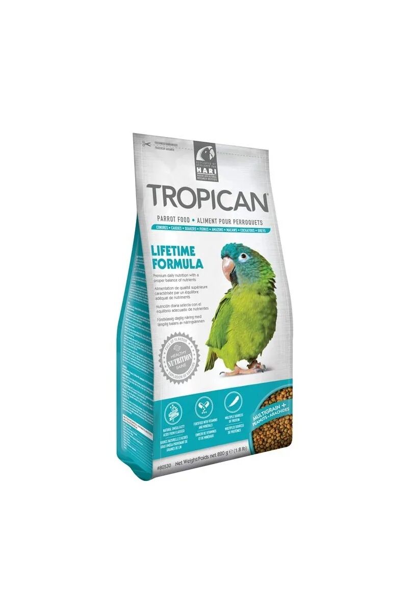 Comida Premium Pajaros Tropican Mantenimiento Loros 820g - TROPICAN