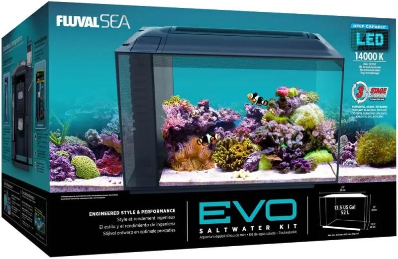 Acuario Premium Fluval Evo Acuario Marino Negro 52L  56cm*38cm*29cm - FLUVAL