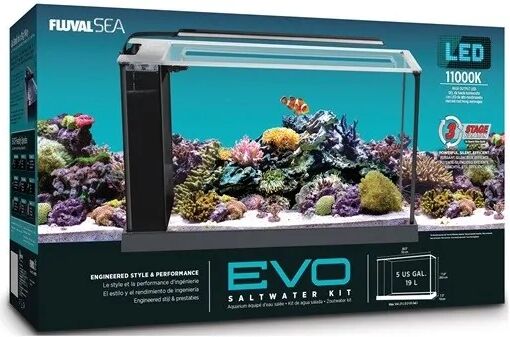 Acuario Fluval Evo Acuario Marino Negro 19L 27,5x30x22,3 - FLUVAL