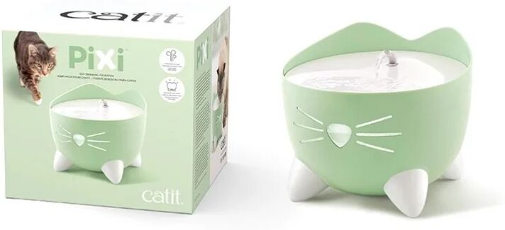 Comederos Y Bebederos Gatos Catit Pixi Fuente 2,5L Verde - CATIT