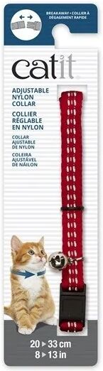 Transporte Gatos Catit Collar Breakaway Reflectante Rojo 4,7x1,2x18,1 - CATIT