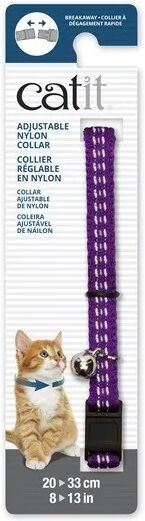 Transporte Gatos Catit Collar Breakaway Reflectante Morado 4,7x1,2x18,1 - CATIT