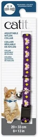 Transporte Gatos Catit Collar Breakaway Morado Con Lazos Rosas  4,7x1,2x18,1 - CATIT