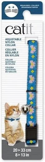 Transporte Gatos Catit Collar Breakaway Azul Con Lazos Rosas  4,7x1,2x18,1 - CATIT