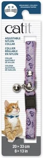 Transporte Gatos Catit Collar Breakaway Remache Plata Corazones 4,7x1,2x18,1 - CATIT