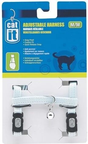 Transporte Gatos Catit Arnés Breakaway M Azul Claro 9,8x1,8x16,5 - CATIT