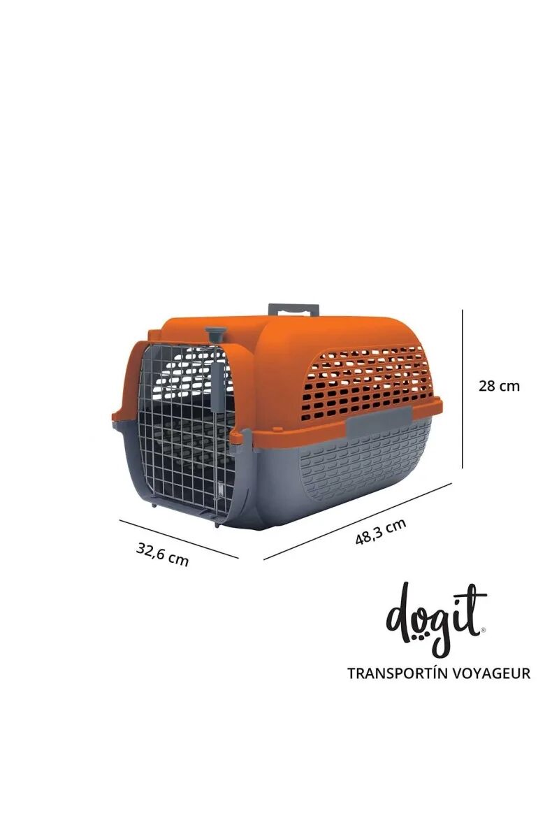 Transporte Perros Dogit Pet Voyageur Peq. Naranja Gris 49,53x31,5x18,03 - DOGIT