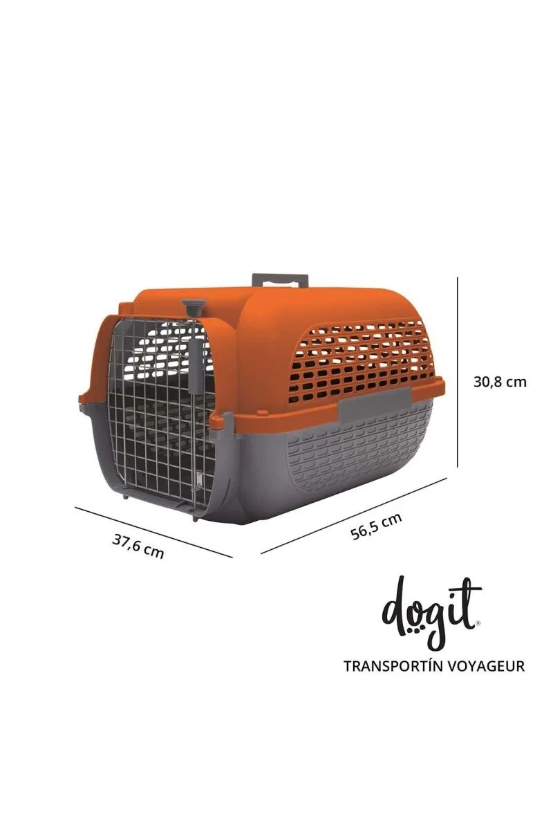 Transporte Perros Dogit Pet Voyageur Med. Naranja Gris 56,9x37,08x19,56 - DOGIT