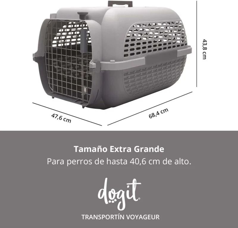 Transporte Perros Dogit Pet Voyageur X-Gde. Verde Gris 65x45x20 - DOGIT