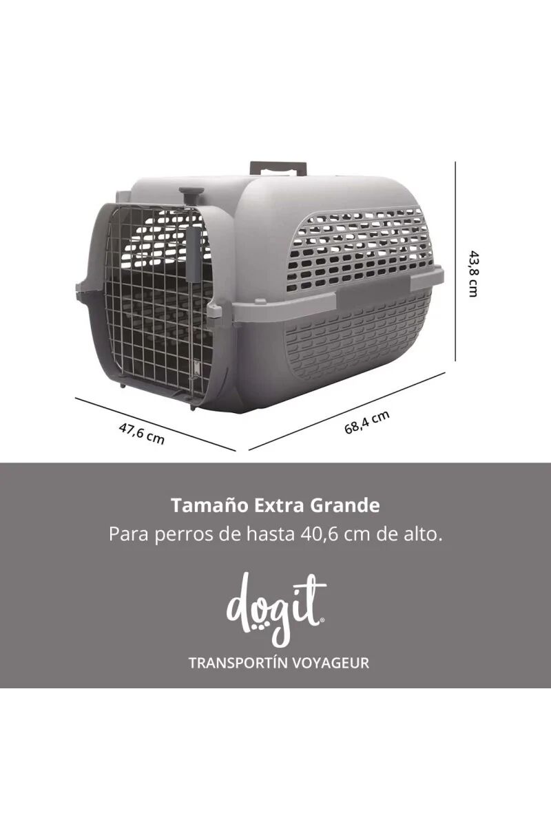Transporte Perros Dogit Pet Voyageur X-Gde. Gris Gris 65x45x20 - DOGIT