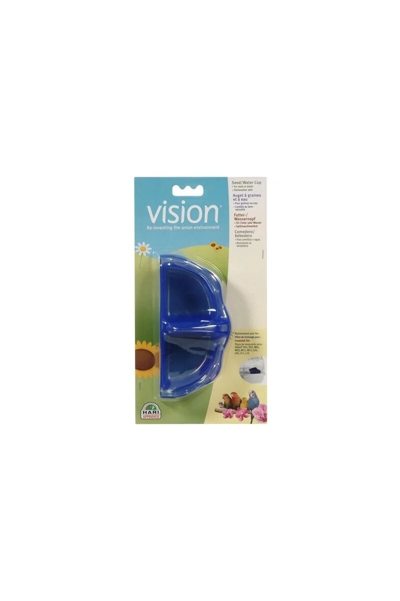 Jaulas Pajaros Hari Vision Tazas Para Comida Agua Azul - VISION