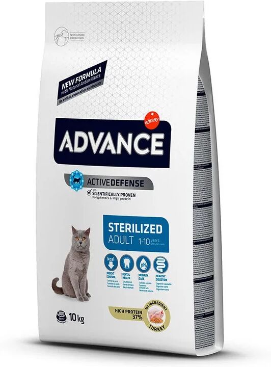 Comida Natural Gato Advance Feline Adult Sterilized Pavo 10Kg - ADVANCE