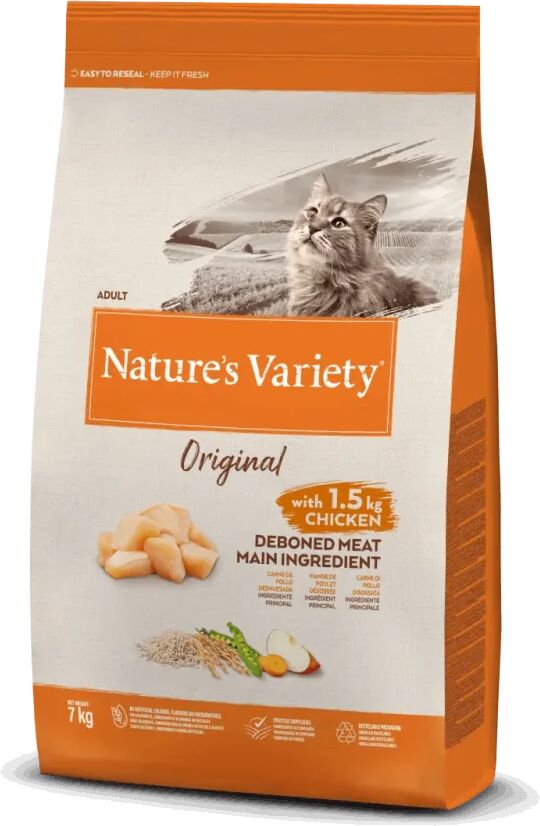 Saco Gato NatureS V Original Feline Adult Pollo 7Kg - Natures Variety