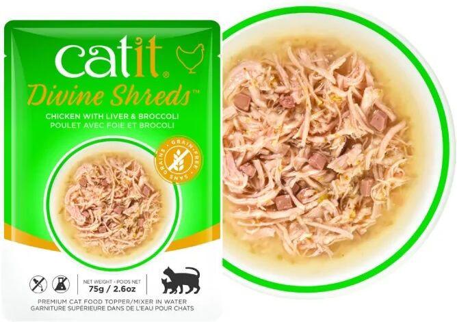 Catit Divine Shreds Sopa Pollo Hígado Brócoli 75g - CATIT