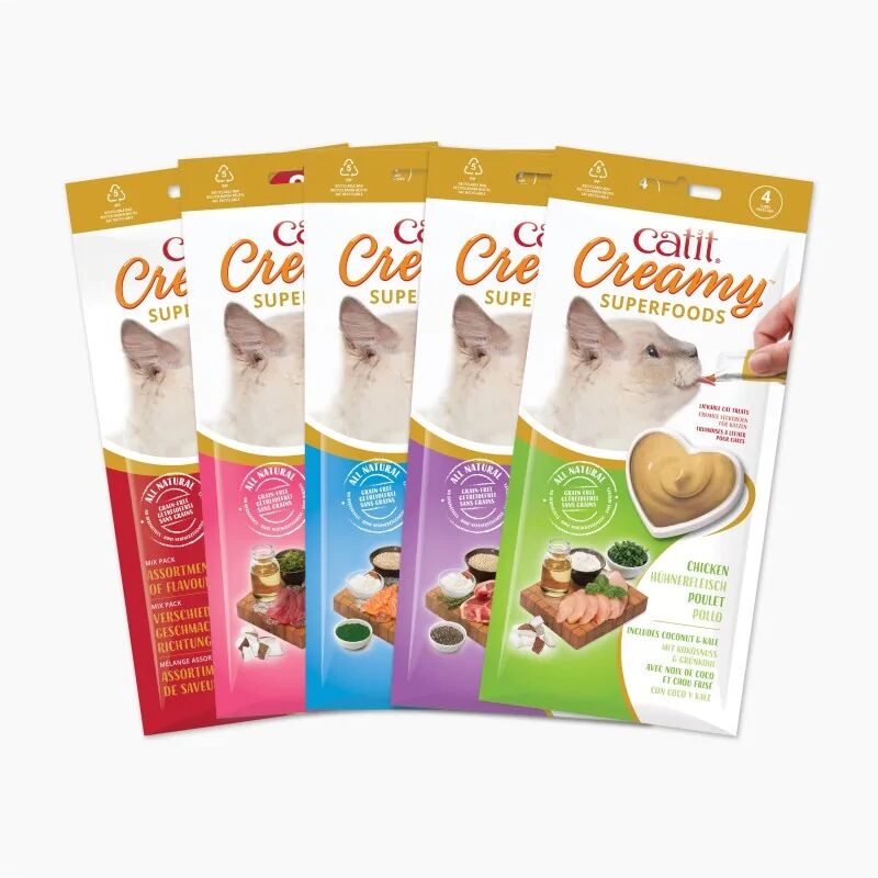 Catit Creamy Superfood Cordero Quinoa Chía 4x10g - CATIT