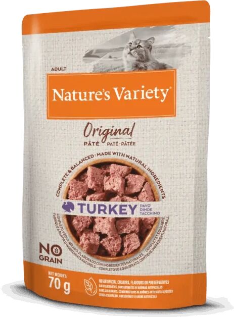 Comida Natural Gato NatureS Variety Feline Adult Original Pavo 12X70Gr - Natures Variety