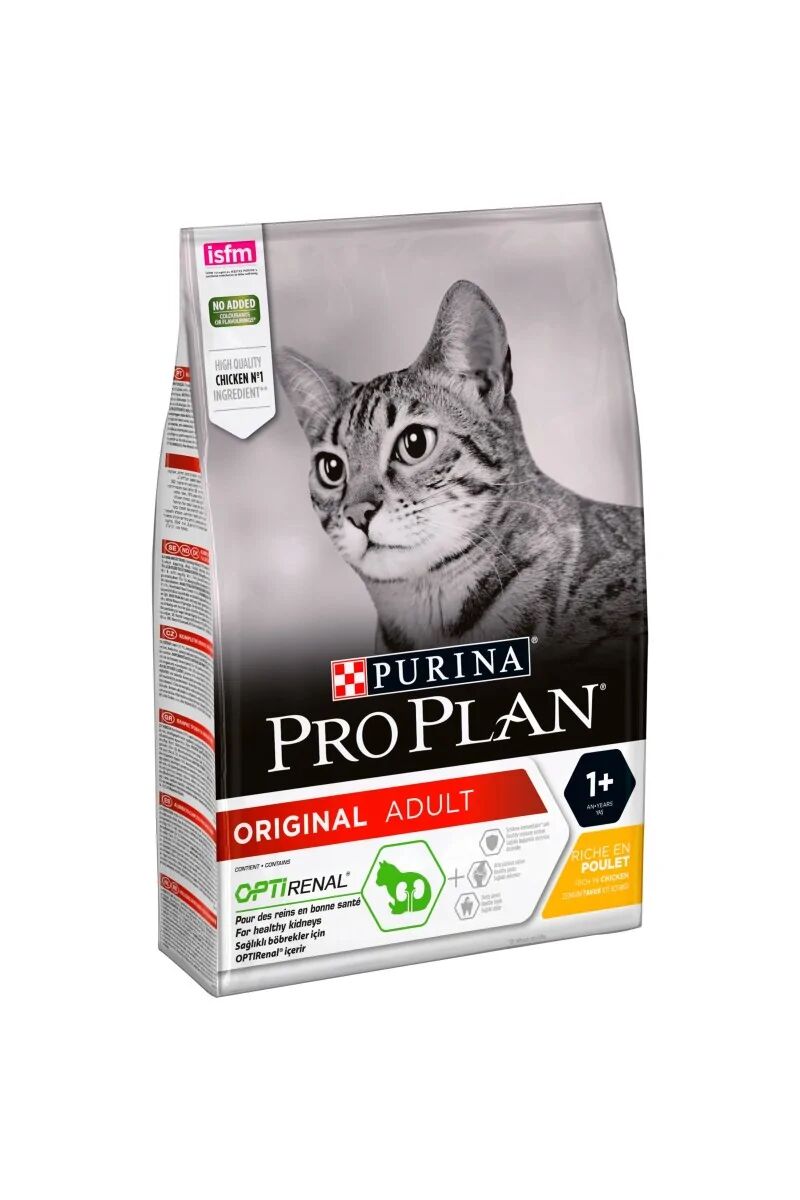 Comida Natural Gato Pro Plan Feline Adult Optirenal Pollo 3Kg - PURINA
