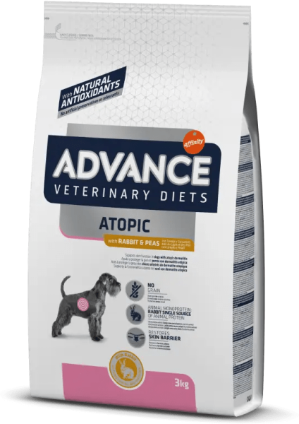 Comida Natural Perro Advance Vet Canine Adult Atopic Conejo 3Kg - ADVANCE